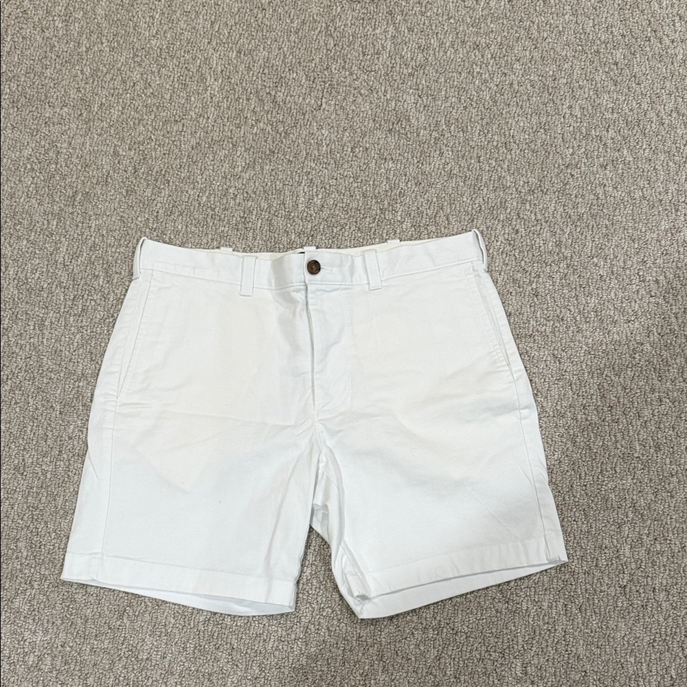 J. Crew flat front White Shorts, 33”x7”, like new